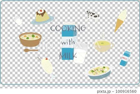 牛乳を使った料理のイラスト 100916560