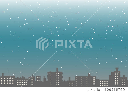 雪降る街のイラスト 雪降る街のイラスト 100916760