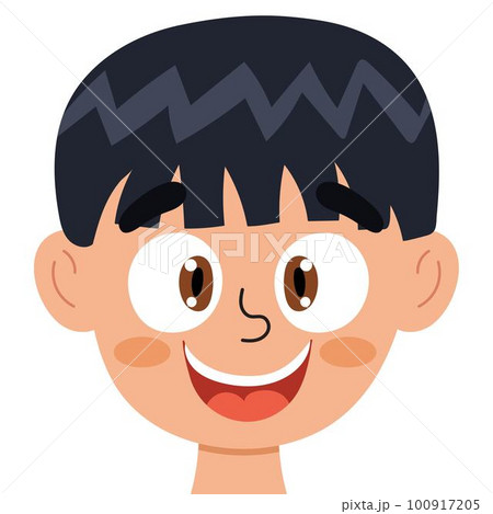 Happy boy face. Little kid smiling clipart. Excited emotion Happy boy face. Little kid smiling clipart. Excited emotion 100917205