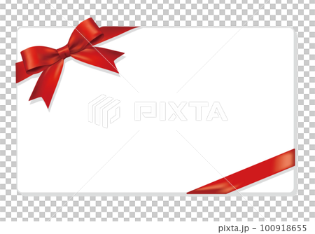 リボンフレーム　赤いリボン 100918655