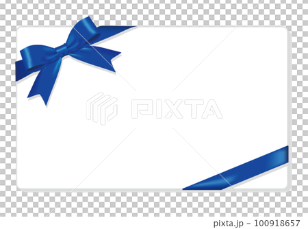 リボンフレーム　青いリボン 100918657
