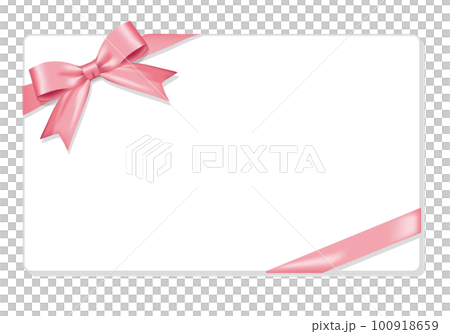リボンフレーム　ピンクのリボン 100918659