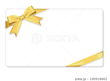リボンフレーム　金色のリボン 100918662