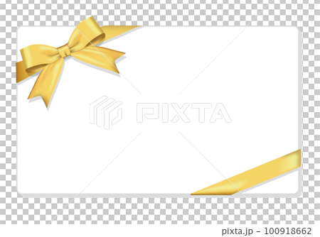 リボンフレーム　金色のリボン 100918662