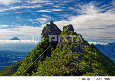富士山パネル2点 山梨県忍野村 八ヶ岳連邦権現岳頂上 富士山パネル2点