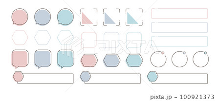 シンプル見出し&フレームセット ベクターイラスト かわいい 100921373