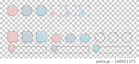 シンプル見出し&フレームセット ベクターイラスト かわいい 100921373