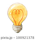 【挿絵素材】水彩風_絵本の光る電球 100921378