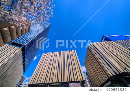 日本の東京都市景観 池袋駅東口にあるハレザ池袋や桜などを望む 日本の東京都市景観 池袋駅東口にあるハレザ池袋や桜などを望む 100921382