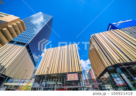 日本の東京都市景観 池袋駅東口にあるハレザ池袋や桜などを望む 日本の東京都市景観 池袋駅東口にあるハレザ池袋や桜などを望む 100921419