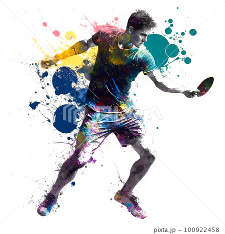 卓球選手のペイントアート 卓球選手のペイントアート 100922458