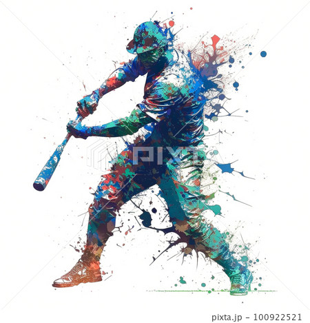 野球選手のペイントアート 野球選手のペイントアート 100922521