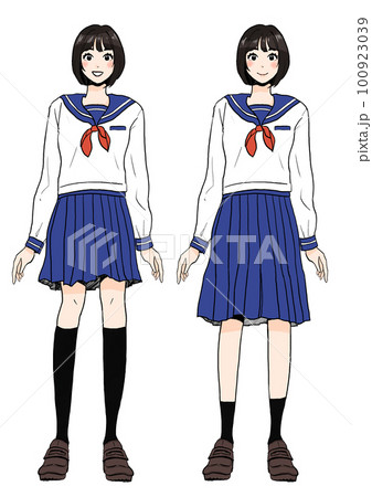 スカート丈違いの女学生セット 100923039