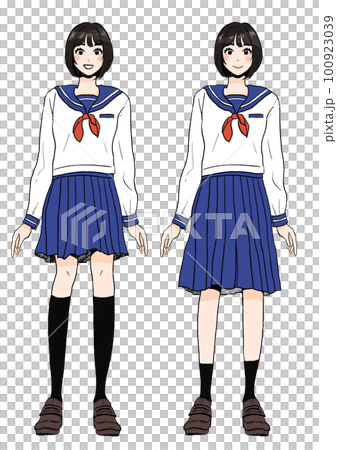 スカート丈違いの女学生セット 100923039