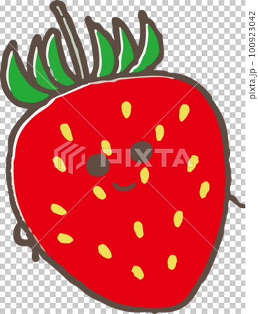 simple strawberry cute character 100923042