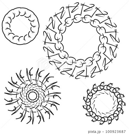 Set of circular and radial abstract design...のイラスト素材 [100923687] - PIXTA