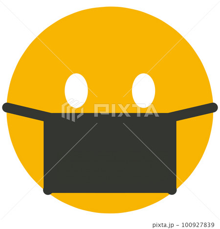 シンプルな顔の表情アイコンにマスク シンプルな顔の表情アイコンにマスク 100927839