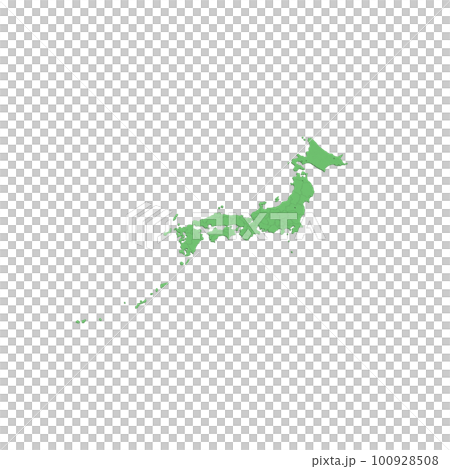 ベクター素材／日本列島バードビュー　県境表示　広域　[北方四島なし] 100928508