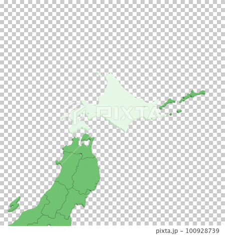 矢量素材/日本列島縣境顯示[北海道]的鳥瞰圖 100928739