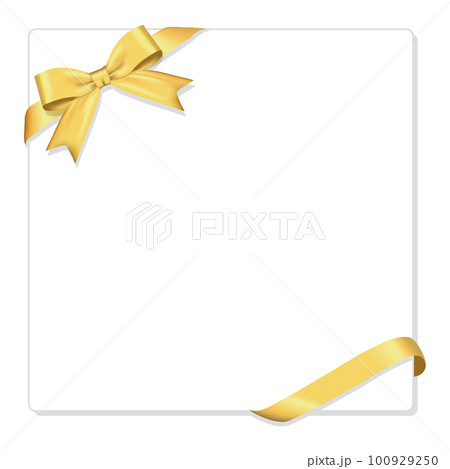 リボンフレーム　金色のリボン 100929250
