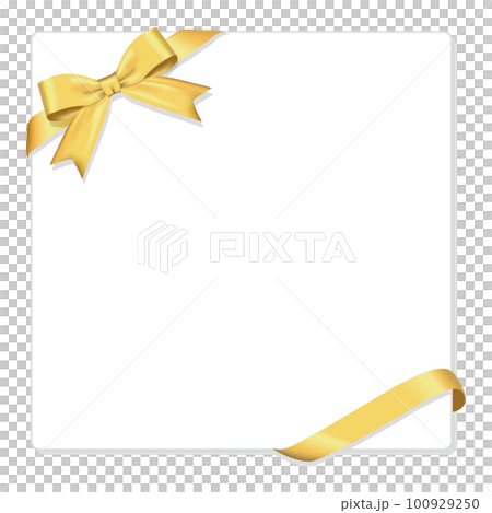 リボンフレーム　金色のリボン 100929250