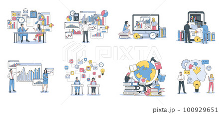 人物 ビジネスおしゃれイラスト素材	 100929651