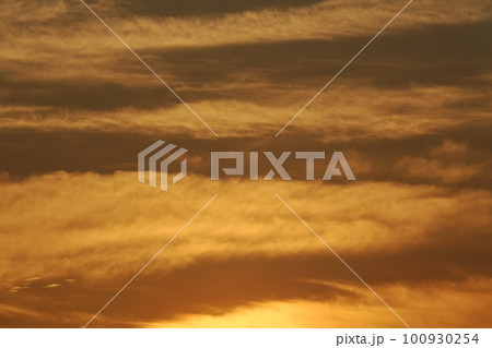 朝日に照らされる雲・春・望遠・空のみ・230301am 100930254