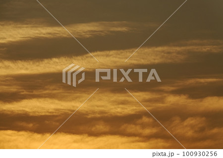 朝日に照らされる雲・春・望遠・空のみ・230301am 100930256