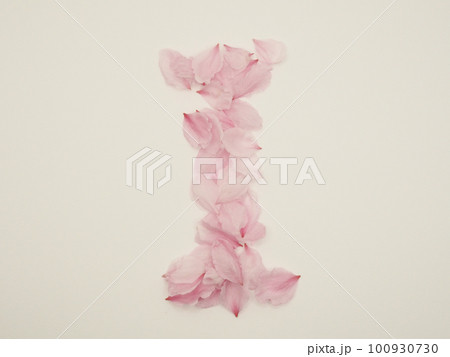 花びらで描いた英語の大文字“I” 100930730