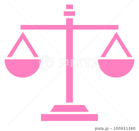 重さを比べるシンプルな天秤のイラスト 100931360