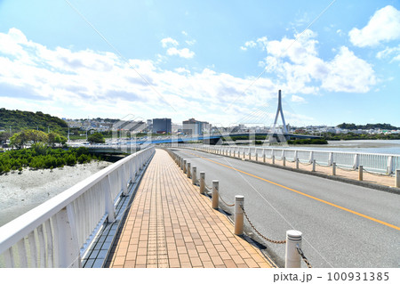 爬龍橋／漫湖よりとよみ大橋方面を望む(沖縄県豊見城市)【2023.2】 100931385