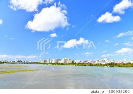 新那覇大橋／漫湖、古波蔵方面を望む(沖縄県那覇市)【2023.2】 100932206