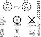 インボイス制度　白黒アイコンセット 100932265