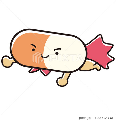 シンプルでかわいい薬のヒーローキャラクター シンプルでかわいい薬のヒーローキャラクター 100932338