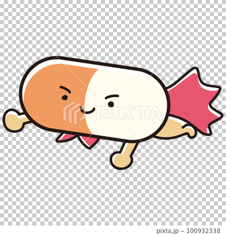 シンプルでかわいい薬のヒーローキャラクター シンプルでかわいい薬のヒーローキャラクター 100932338