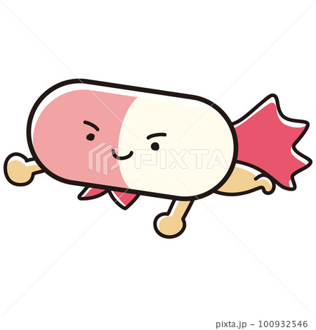 シンプルでかわいい薬のヒーローキャラクター 100932546