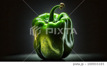 輝いているピーマン 100933165