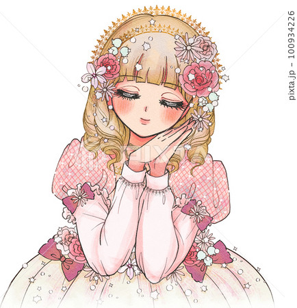 イラストの制作過程3・着色(カラー原稿、水彩仕上げ) イラストの制作過程3・着色(カラー原稿、水彩仕上げ) 100934226