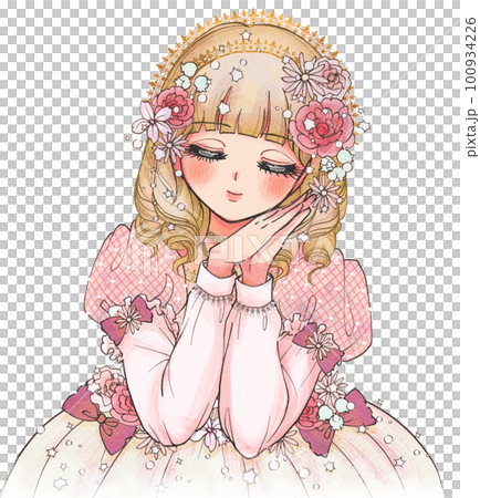 イラストの制作過程3・着色(カラー原稿、水彩仕上げ) イラストの制作過程3・着色(カラー原稿、水彩仕上げ) 100934226