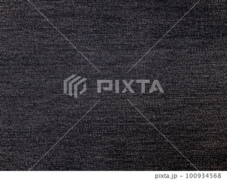 ブラックの無地のデニム生地の素材感のある背景画像 100934568