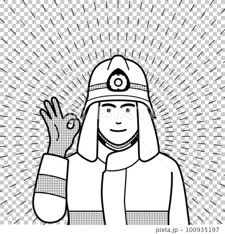 Firefighter giving an OK sign 100935197
