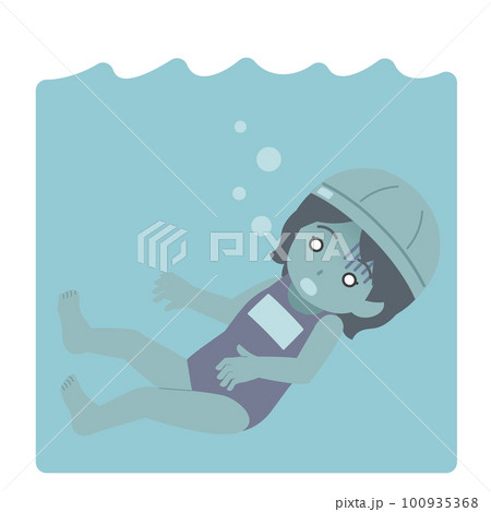 静かに溺れる少女のイラスト素材 [100935368] - PIXTA