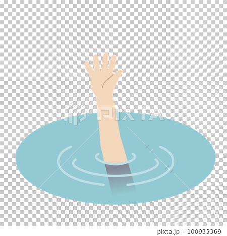 シンプルな溺れるイメージ画像のイラスト素材 [100935369] - PIXTA
