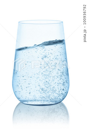 water with wave surface level in glass isolated on white 100936792