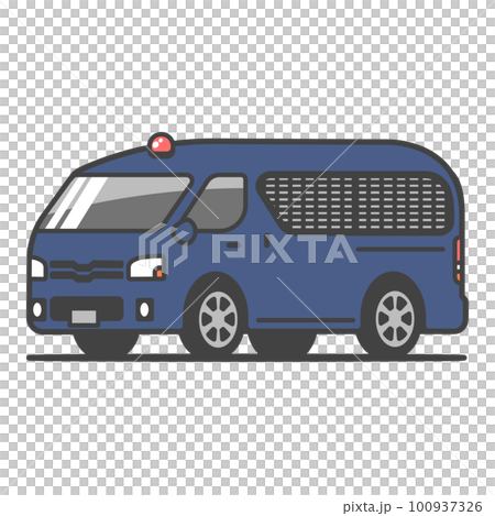 Illustration of a police vehicle/escort vehicle Emergency vehicle/red light/equipped with a siren/transportation of criminals/prisoners/special forces/terrorism Illustration of a police vehicle/escort vehicle Emergency vehicle/red light/equipped with a siren/transportation of criminals/prisoners/special forces/terrorism 100937326