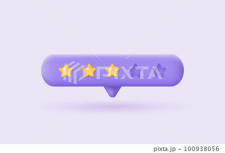 3d customer review. Feedback from clients concept. Low stars rating on purple background. Realistic vector illustration for website or mobile applications 3d customer review. Feedback from clients concept. Low stars rating on purple background. Realistic vector illustration for website or mobile applications 100938056