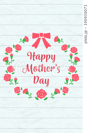 母の日 カーネーションのリースとリボンで飾った母の日のバナー 英語 縦縞 ストライプ 母の日 カーネーションのリースとリボンで飾った母の日のバナー 英語 縦縞 ストライプ 100938071