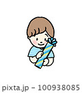 プレゼントを持った男の子　父の日のイラスト 100938085