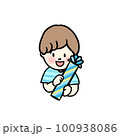 プレゼントを持った男の子　父の日のイラスト 100938086