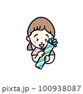 プレゼントを持った女の子　父の日のイラスト 100938087